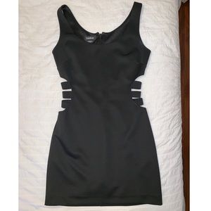 Black cutout mini dress